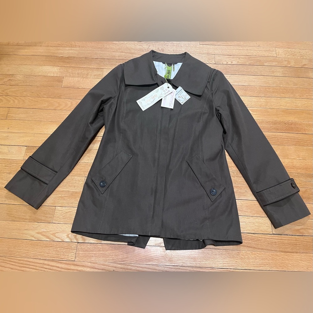 NWT- Soia & Kyo green brown “Audrina” water resistant jacket, size L, rare find!